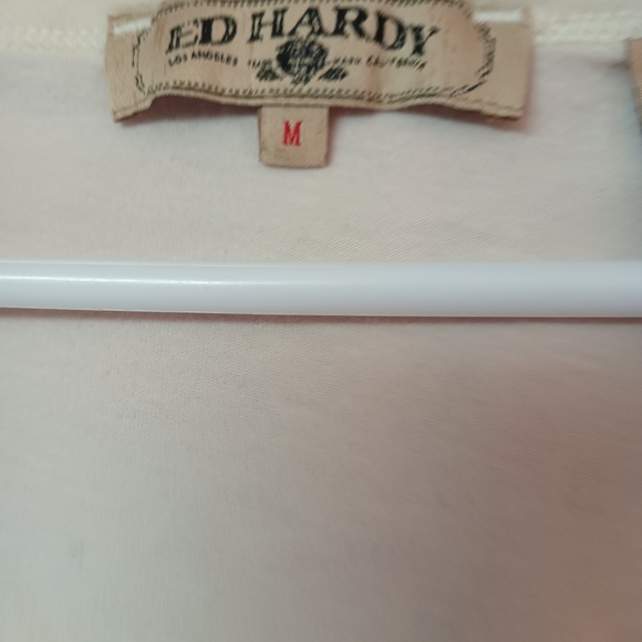 Ed Hardy Cream Long Sleeve Women's Top - Picture 7 of 7
